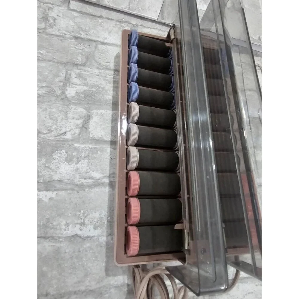 Vidal Sassoon Hairsetter VS-380 Hot Rollers 20 Velvet Hair Curlers‎ w/ 16 clips